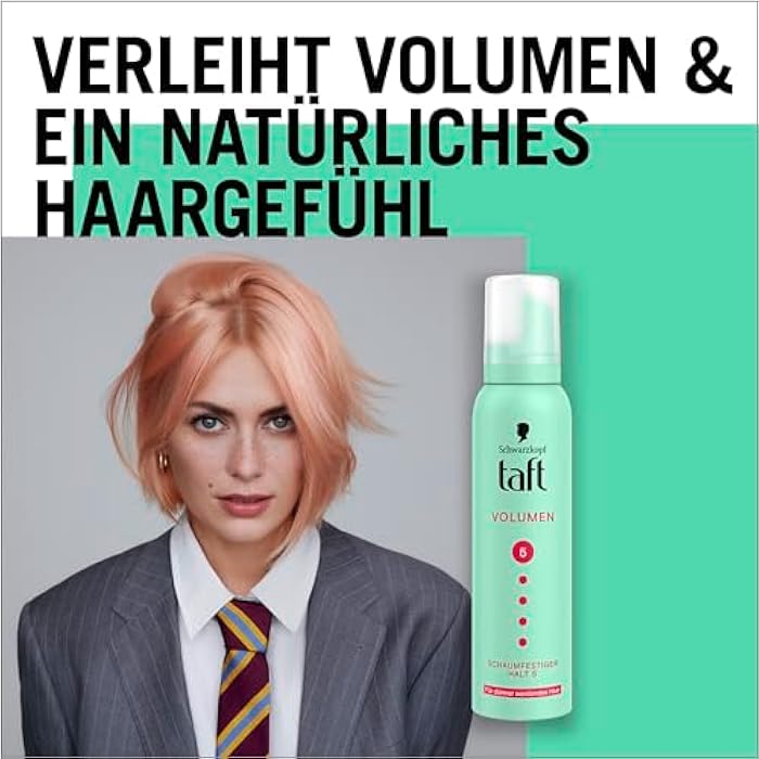 TAFT Mousse Volume Thinning Hair, Hold Level 5 (150 ml), Hair Mousse for Volume and Very Strong Hold Hair Styling with 24 Hours Long-Lasting Hold - Image 5